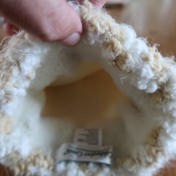 Coldwater Creek White and Tan Winter Beanie Hat - Picture 5 of 7